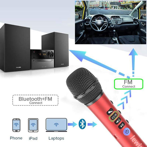 Image of wireless bluetooth karaoke microphone