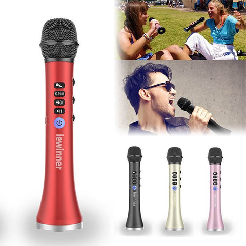 Image of wireless karaoke microphone red