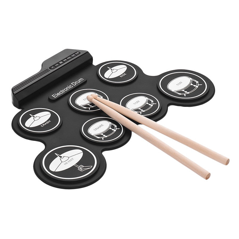 thumbnail image 2 of 10" Drum Practice Pad With Built-in Electronic Metronome - Portable Rubber Pad For Beginners & Pros 2 of 11