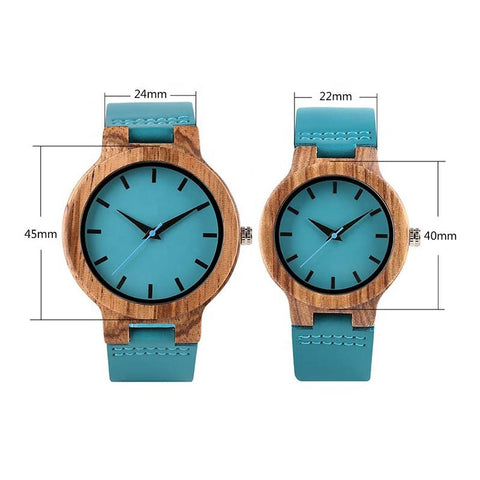 Image of wooden watches size